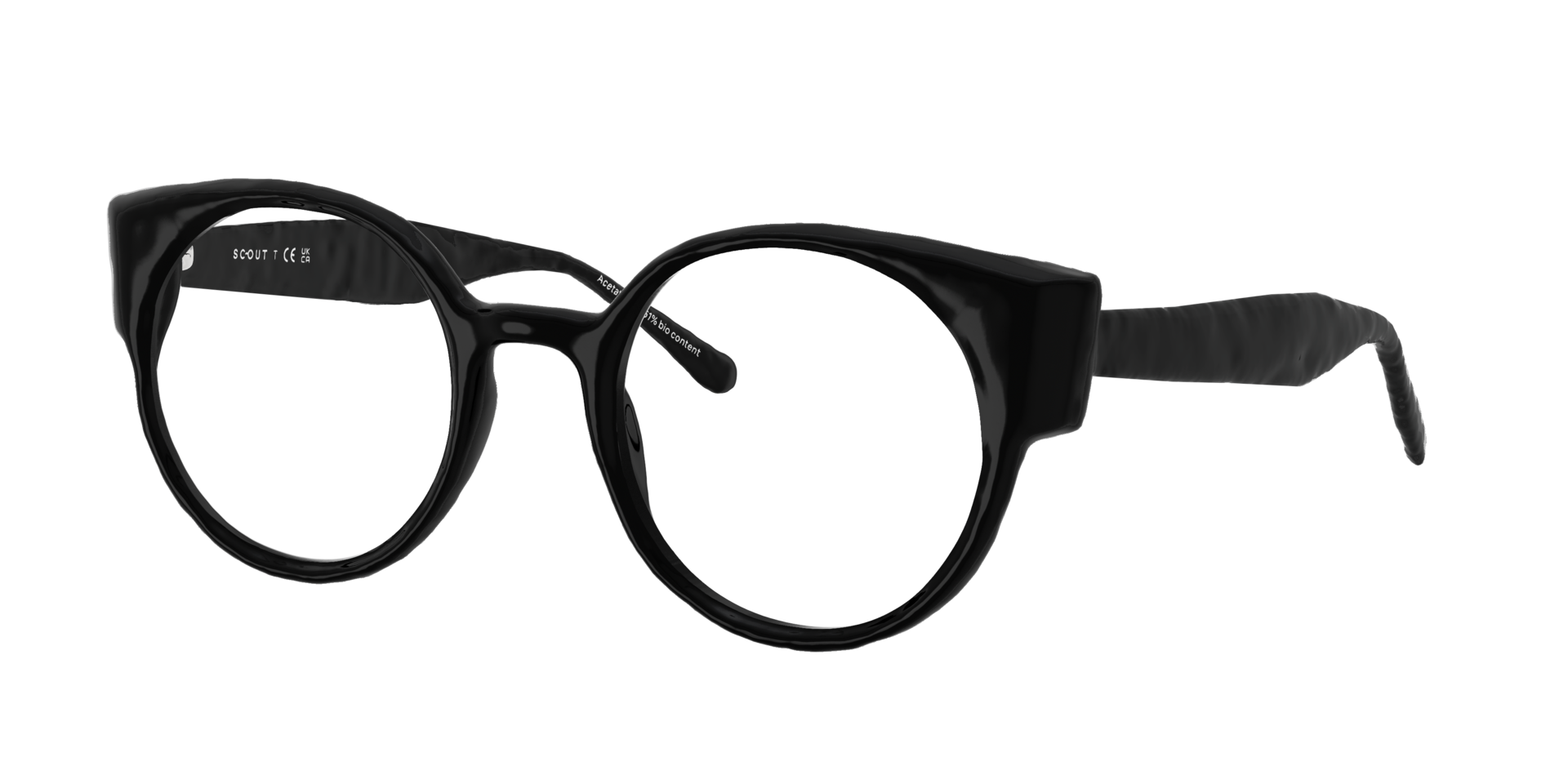 Margo Black AcetateEyeglass Frames for Glasses Direct, Angle View