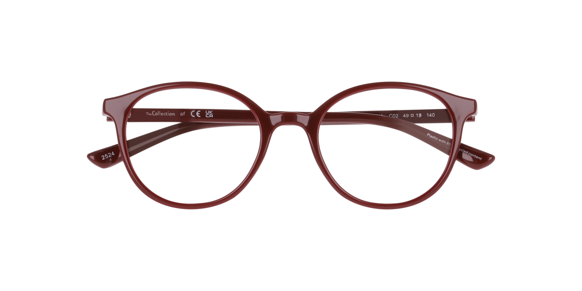 Nadia Burgundy PlasticEyeglass Frames for Glasses Direct, Closed View
