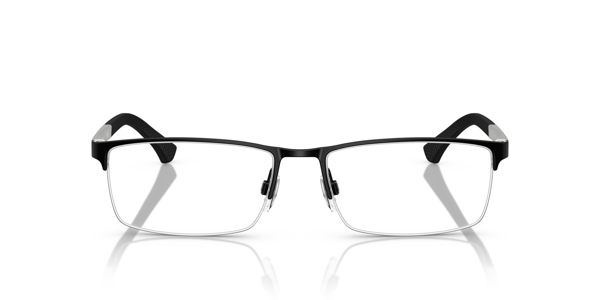 EA1041 Rubber Black MetalEyeglass Frames for Glasses Direct, Front View