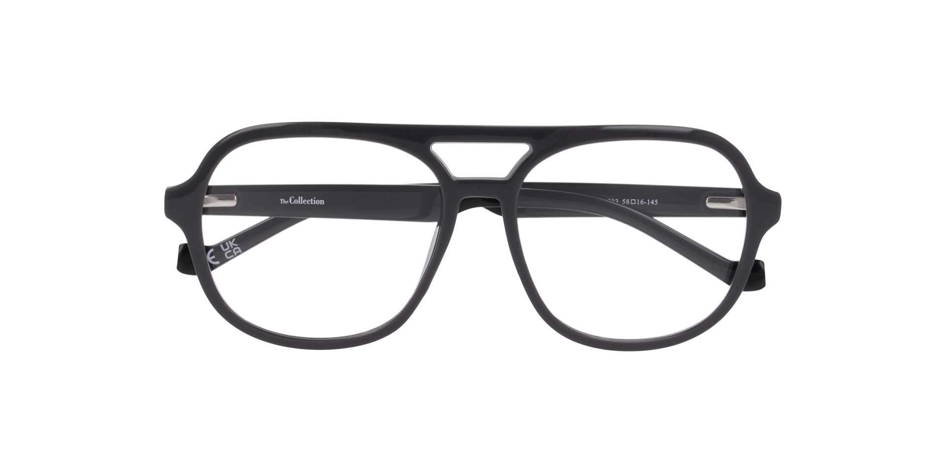 Maxwell Grey PlasticEyeglass Frames for Glasses Direct, Closed View
