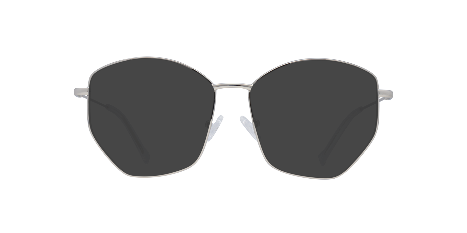 Eliza Shiny Silver MetalEyeglass Frames for Glasses Direct, with Tinted Lenses