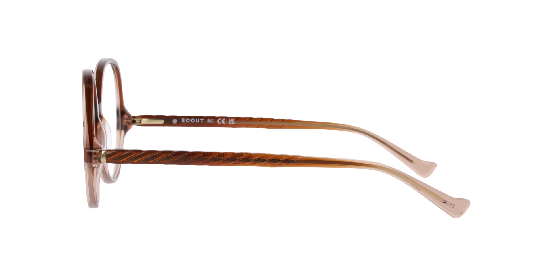 Nia Brown & Beige AcetateEyeglass Frames for Glasses Direct, Side View