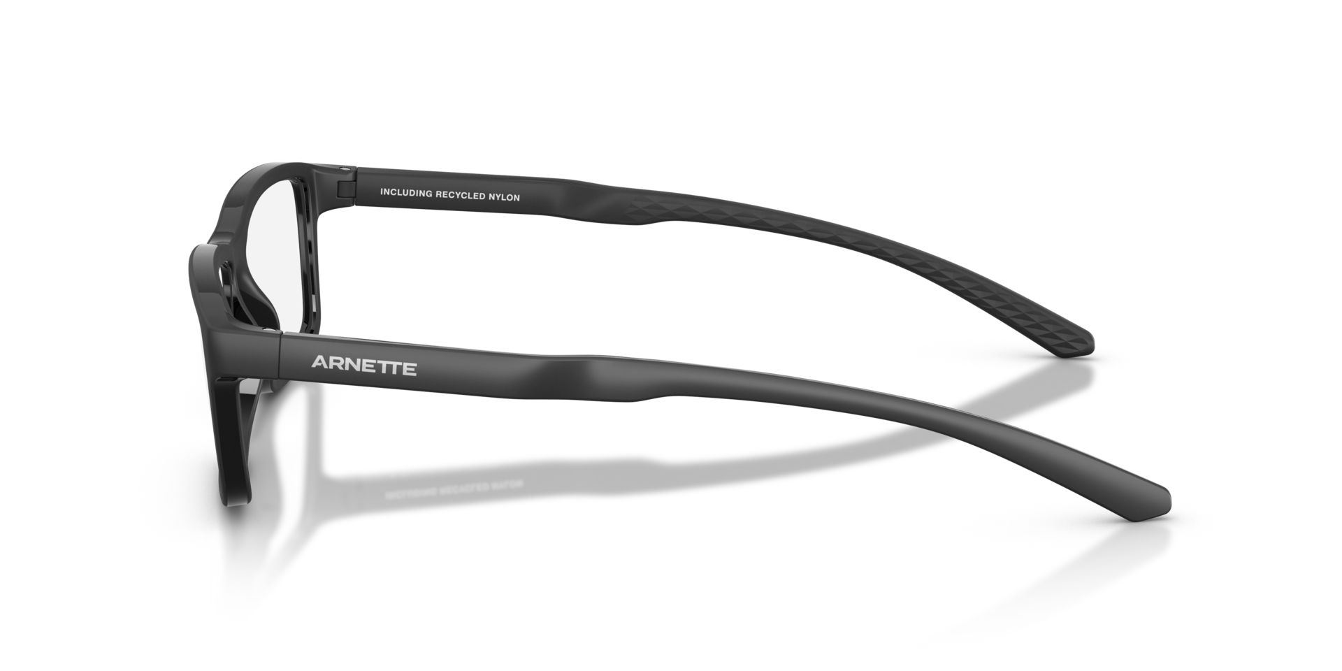 AN7292 Matte Recycled Black PlasticEyeglass Frames for Glasses Direct, Side View