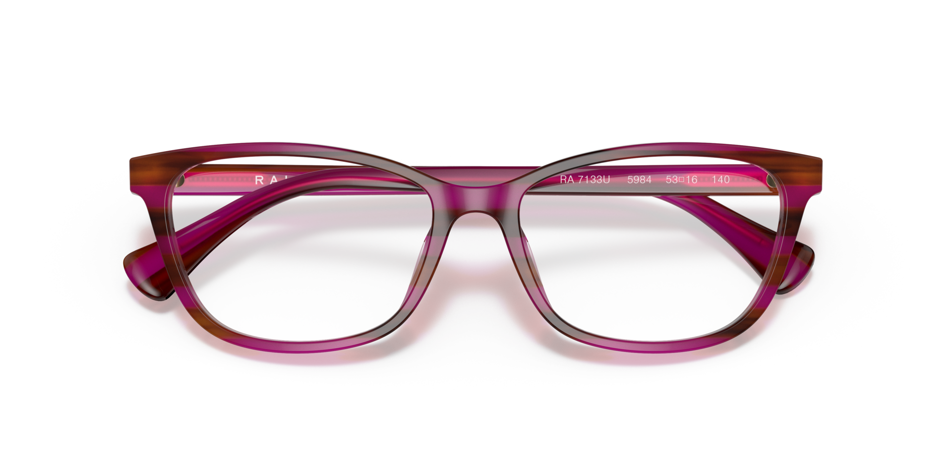 RA7133U Striped Brown Purple AcetateEyeglass Frames for Glasses Direct, Closed View