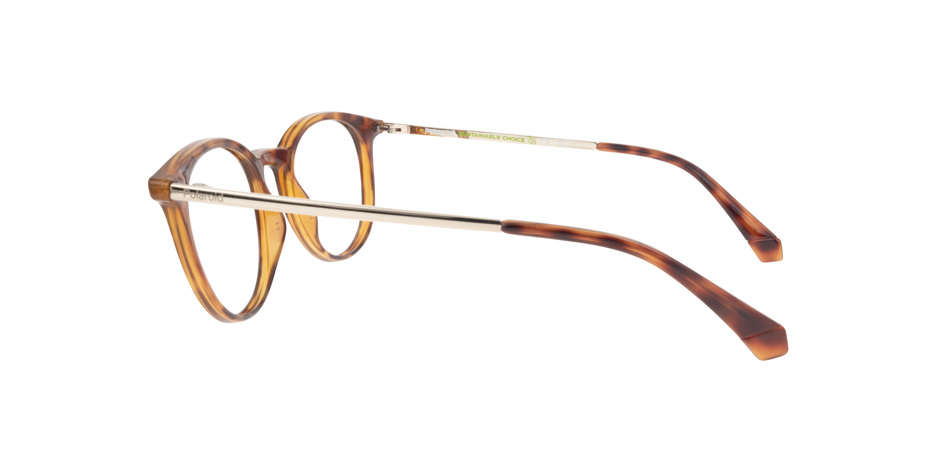 PLD D496 Tortoise Gold PlasticSunglass Frames for Glasses Direct, Side View