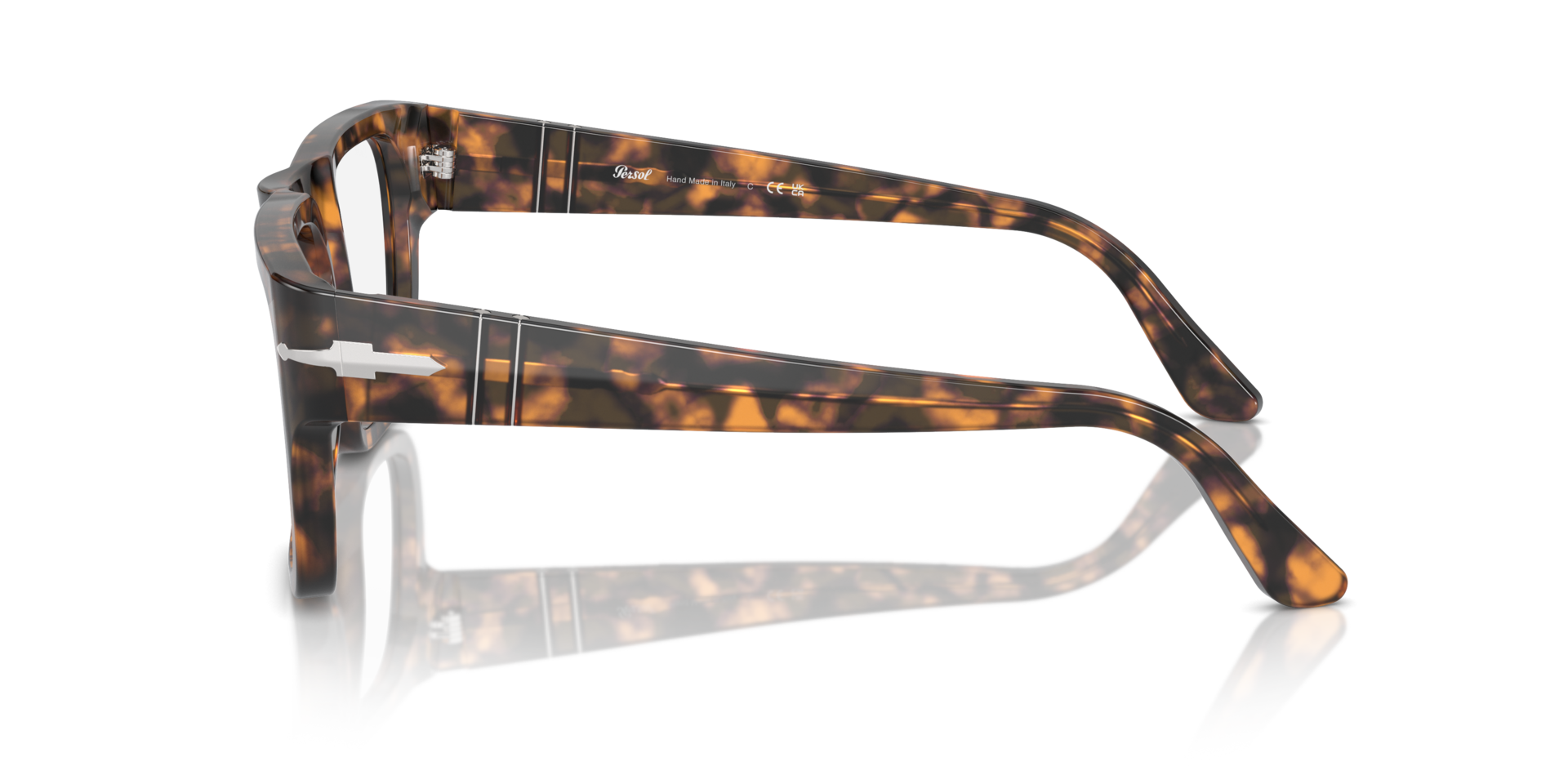 PO3348V Brown Havana AcetateEyeglass Frames for Glasses Direct, Side View