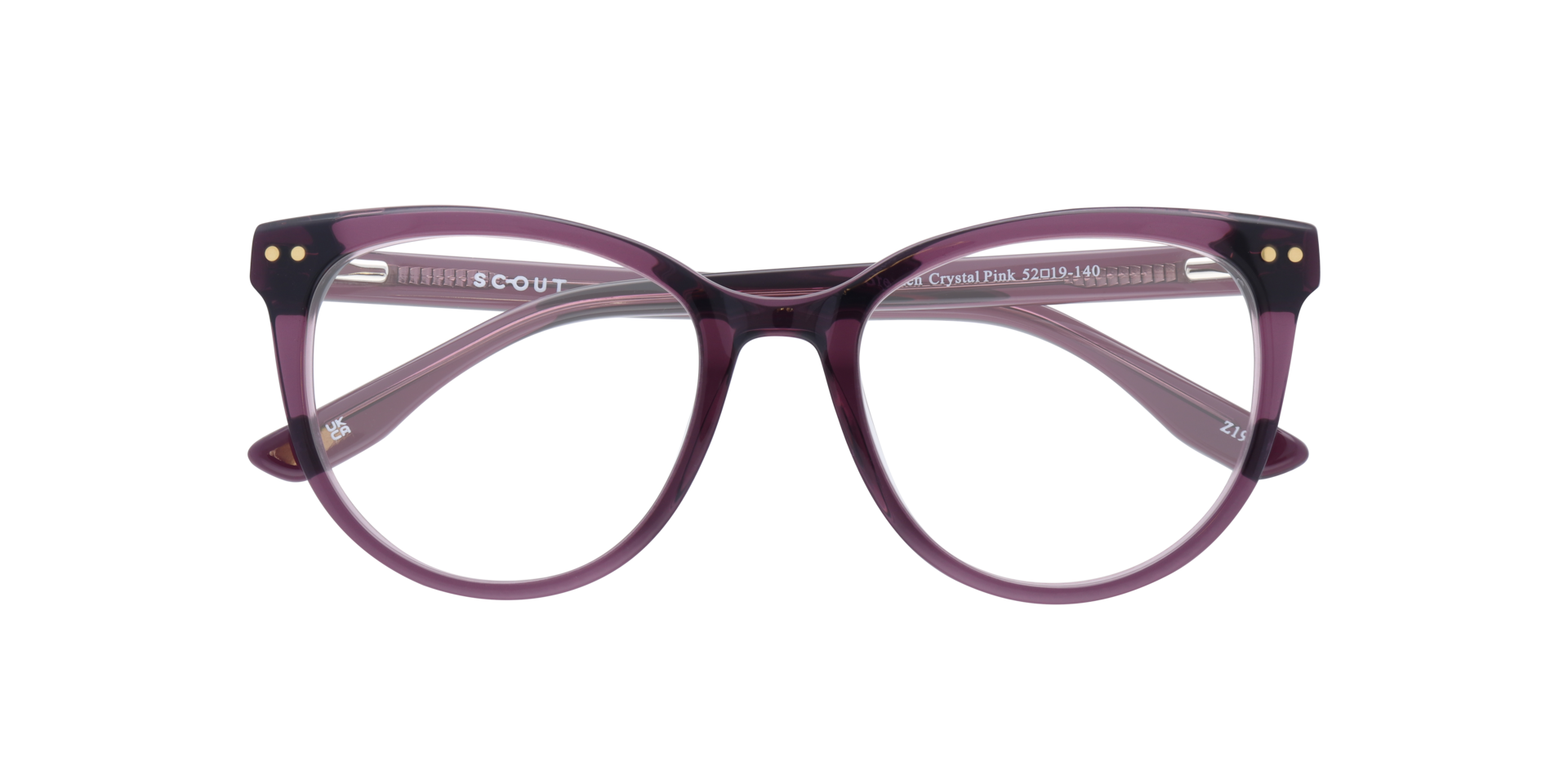 Gretchen Crystal Pink AcetateEyeglass Frames for Glasses Direct, Closed View
