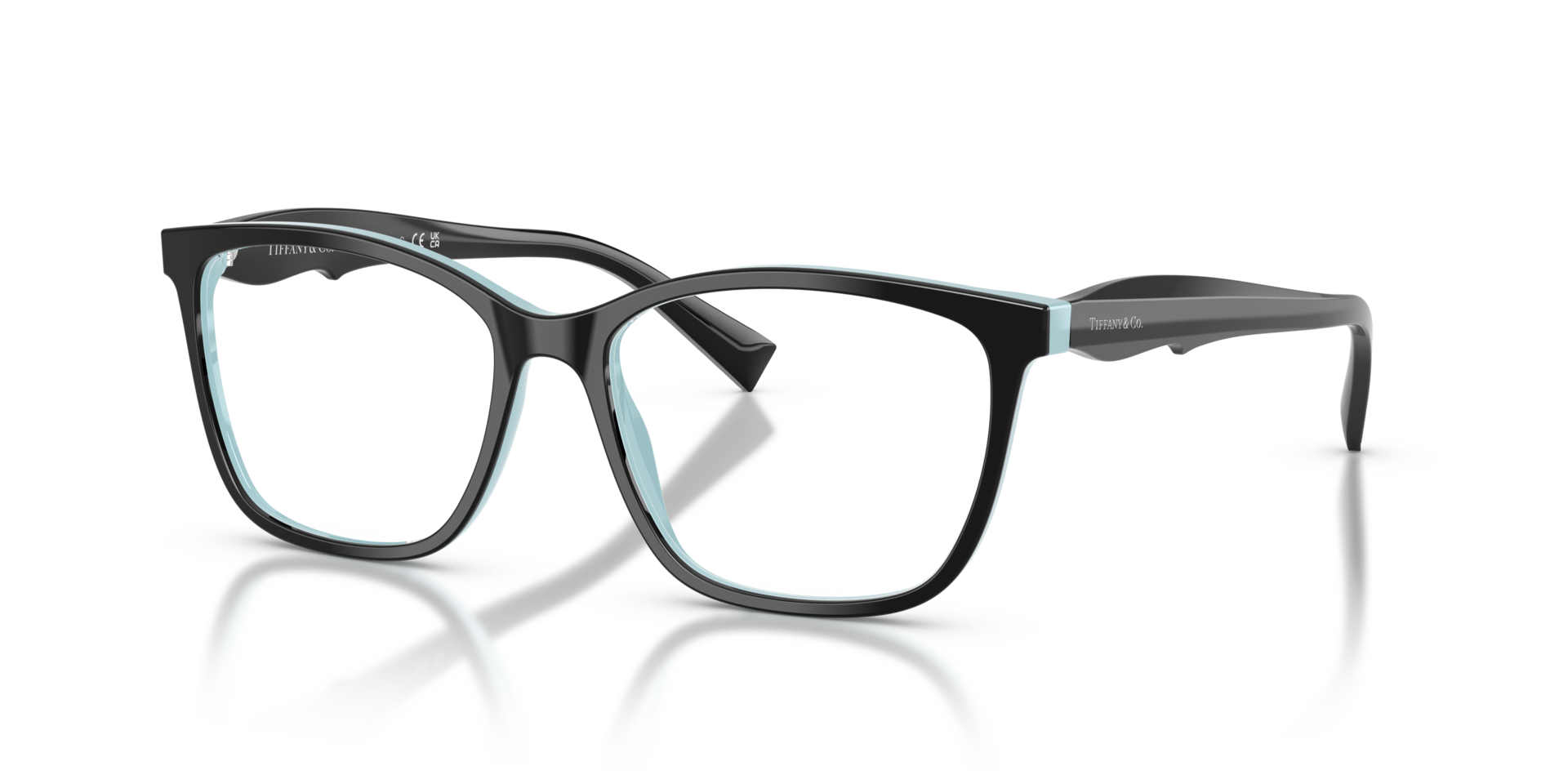 TF2175 Black On Tiffany Blue AcetateEyeglass Frames for Glasses Direct, Angle View