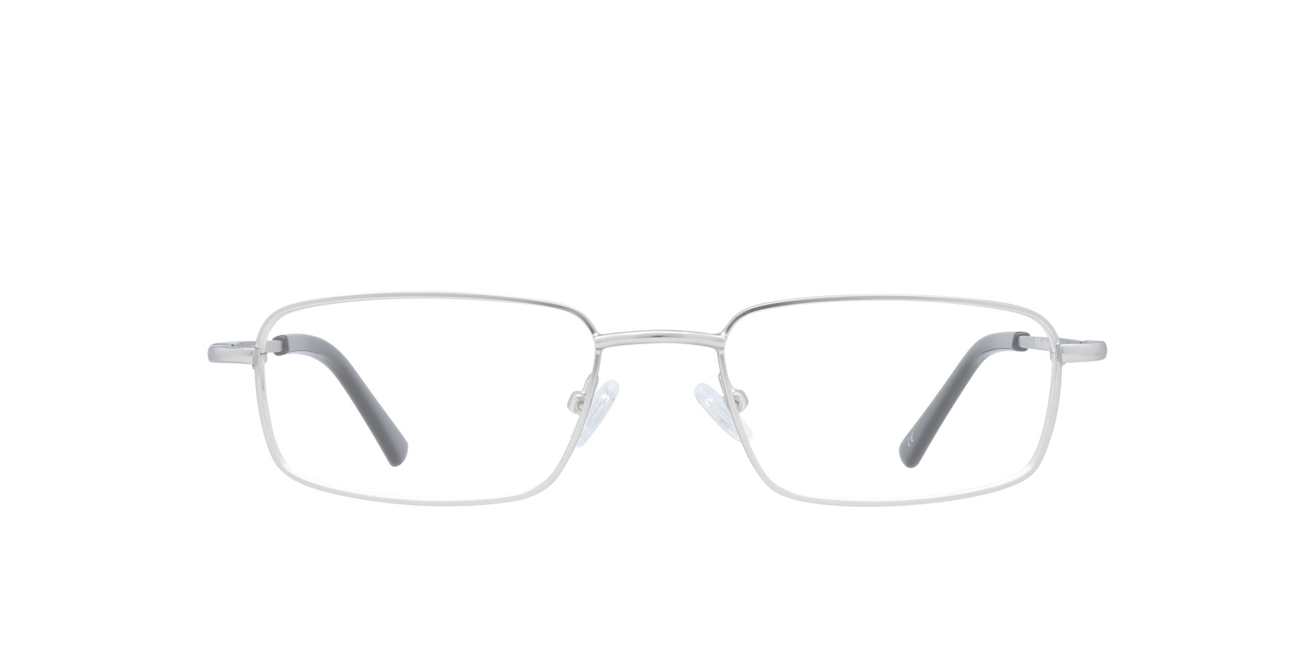 Ellis Matte Silver MetalEyeglass Frames for Glasses Direct, Front View