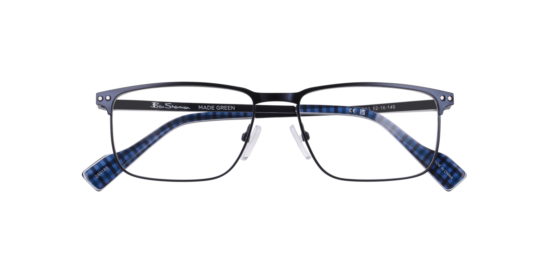 Bscornhill Blue MetalEyeglass Frames for Glasses Direct, Closed View