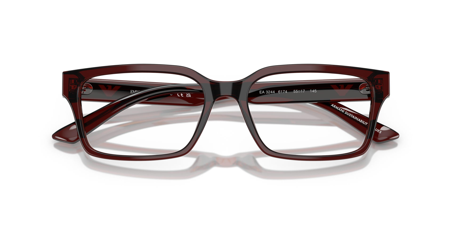 EA3244 Transparent Brown AcetateEyeglass Frames for Glasses Direct, Closed View