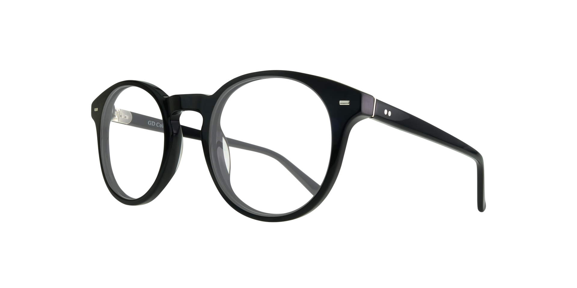 June Black AcetateEyeglass Frames for Glasses Direct, Angle View