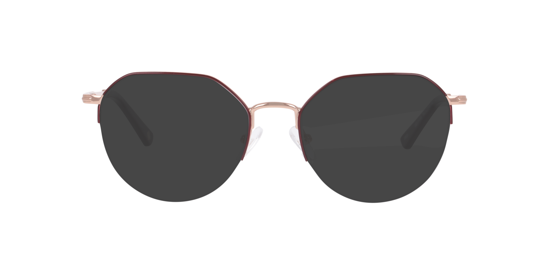 Notting Hill Burgundy & Pink Gold MetalEyeglass Frames for Glasses Direct, with Tinted Lenses