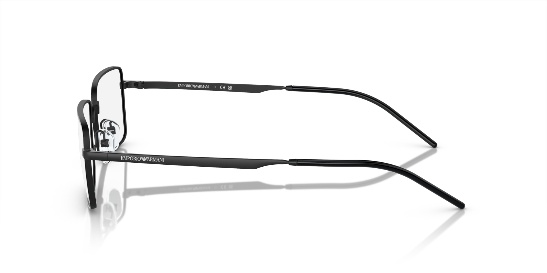 EA1153 Matte Black MetalEyeglass Frames for Glasses Direct, Side View