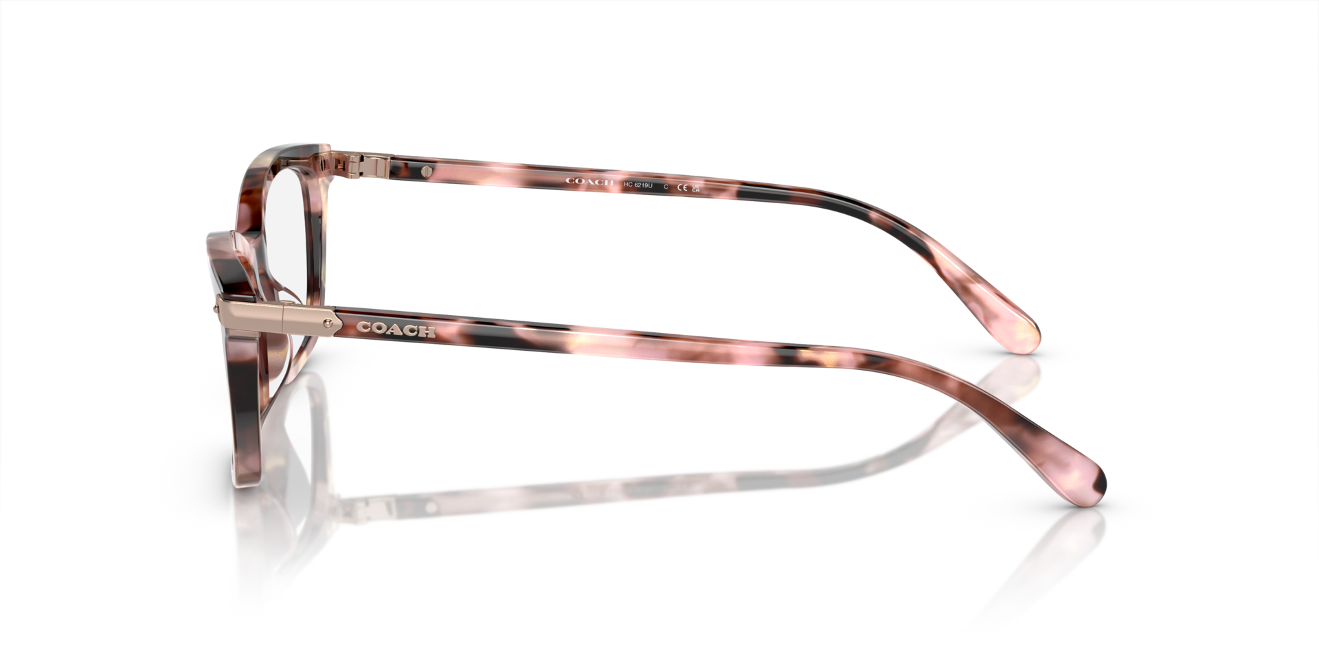 HC6219U Rose Pearl Tortoise AcetateEyeglass Frames for Glasses Direct, Side View