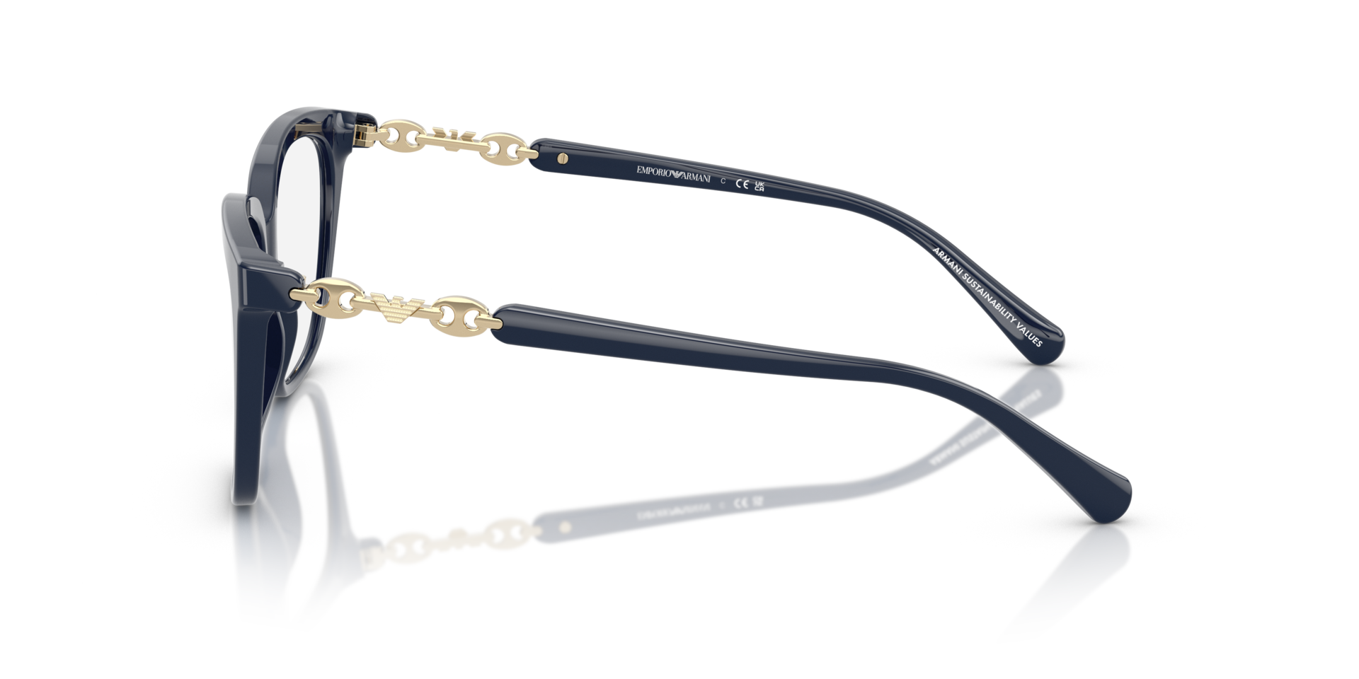 EA3248 Shiny Blue AcetateEyeglass Frames for Glasses Direct, Side View
