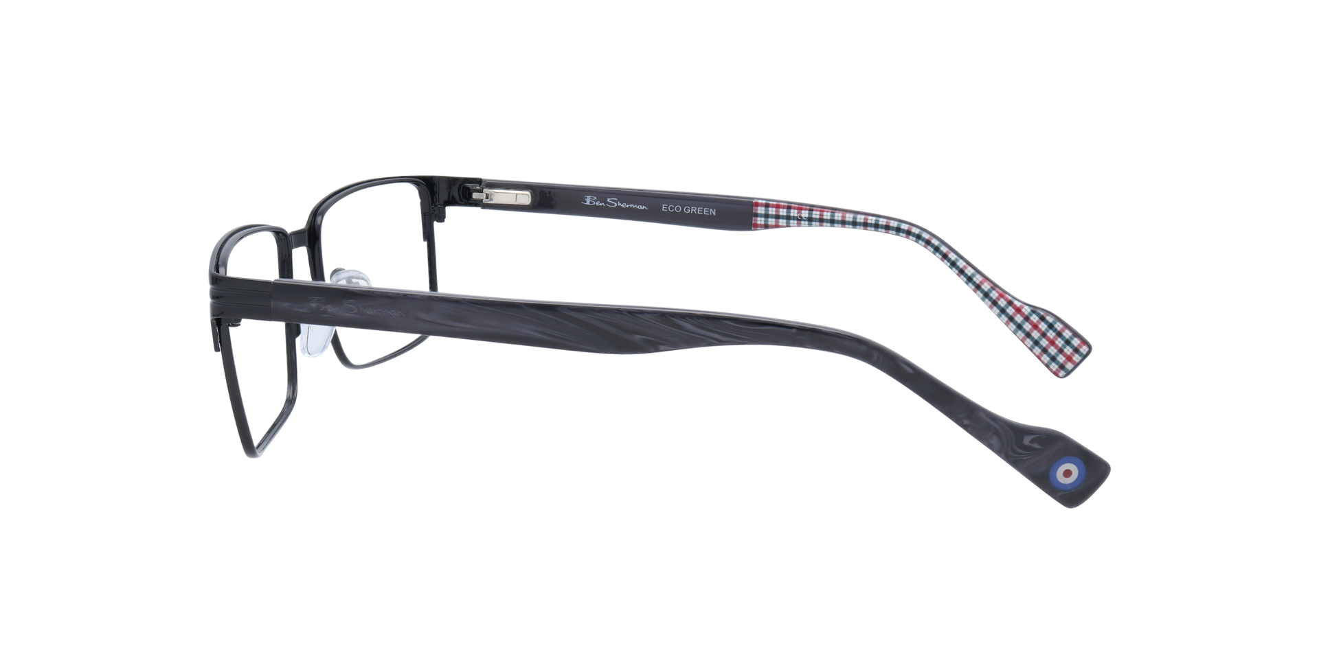 Brook BN Black PlasticEyeglass Frames for Glasses Direct, Side View