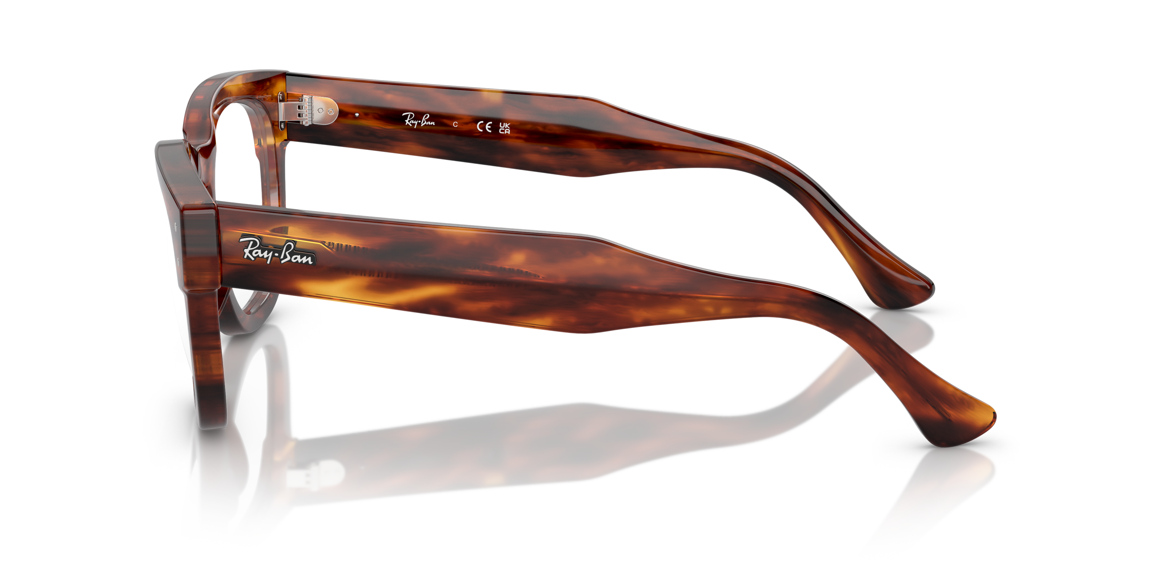 RB0298V Striped Havana AcetateSunglass Frames for Glasses Direct, Side View
