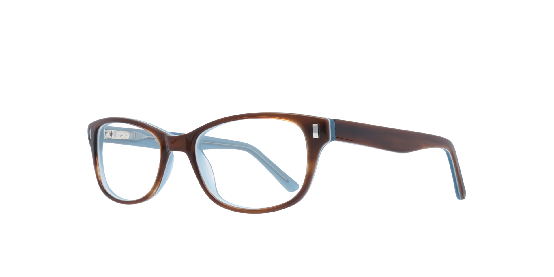 Addison Brown & Teal AcetateSunglass Frames for Glasses Direct, Angle View