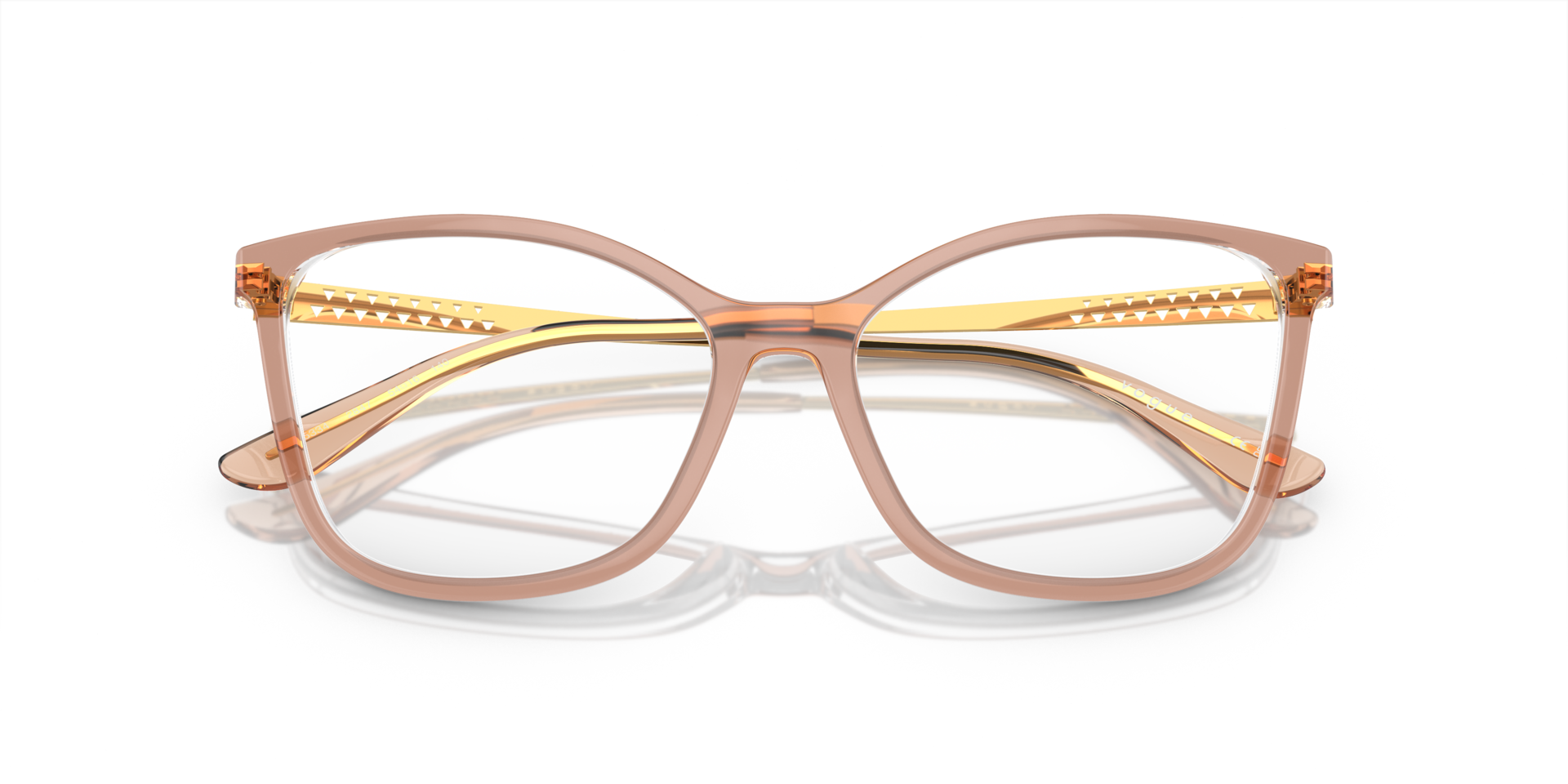 VO5334 Top Pink & Transparent PlasticEyeglass Frames for Glasses Direct, Closed View