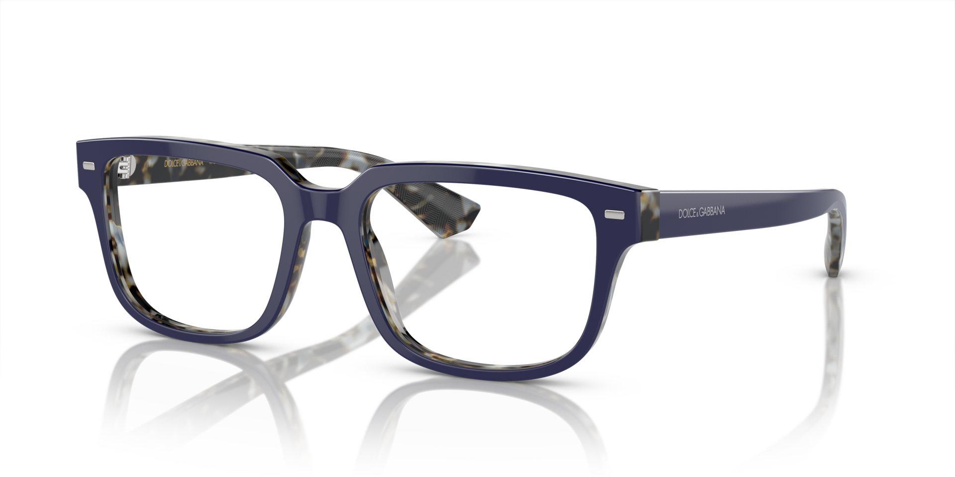 DG3380 Blue On Blue Havana AcetateEyeglass Frames for Glasses Direct, Angle View