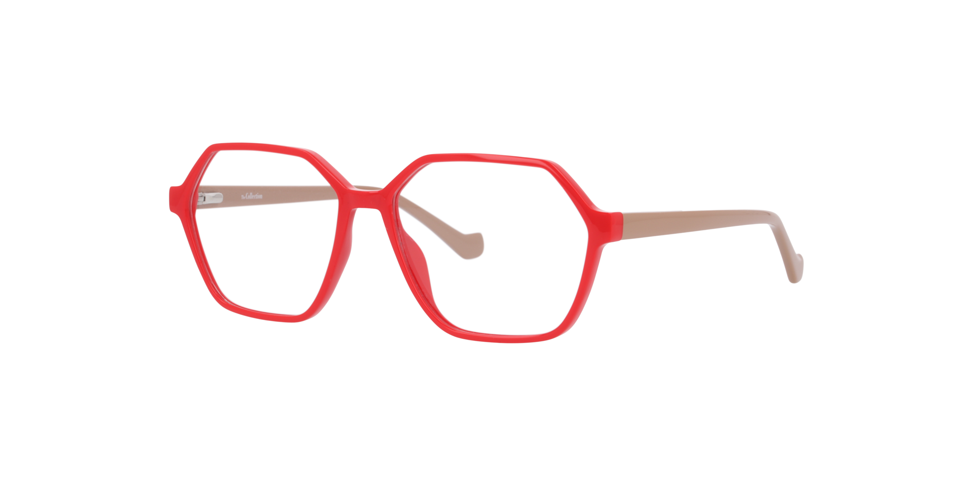 Madeline Red PlasticEyeglass Frames for Glasses Direct, Angle View