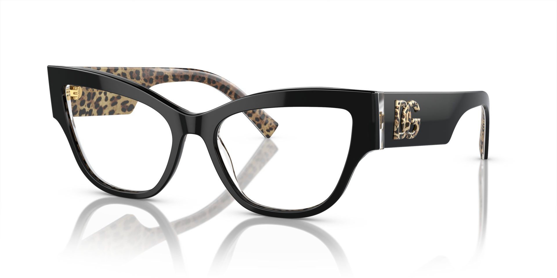 DG3378 Black On Leo Brown AcetateEyeglass Frames for Glasses Direct, Angle View
