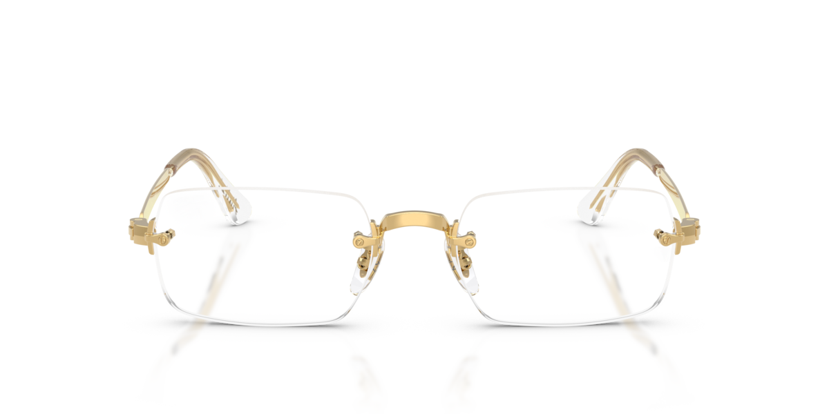 Ray-Ban Unisex Arista Gold Rectangle Metal Eyeglasses Online - Rimless - Rb3928v