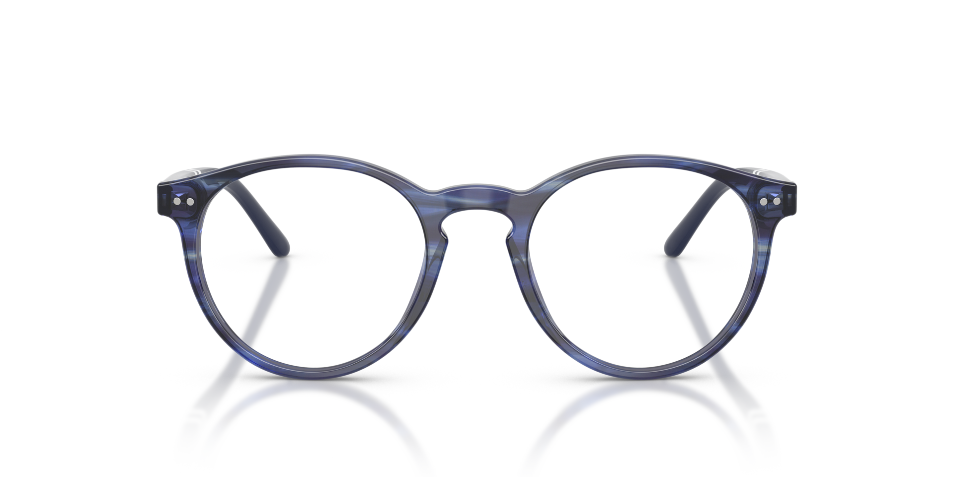 PH2297 Shiny Striped Blue AcetateEyeglass Frames for Glasses Direct, Front View