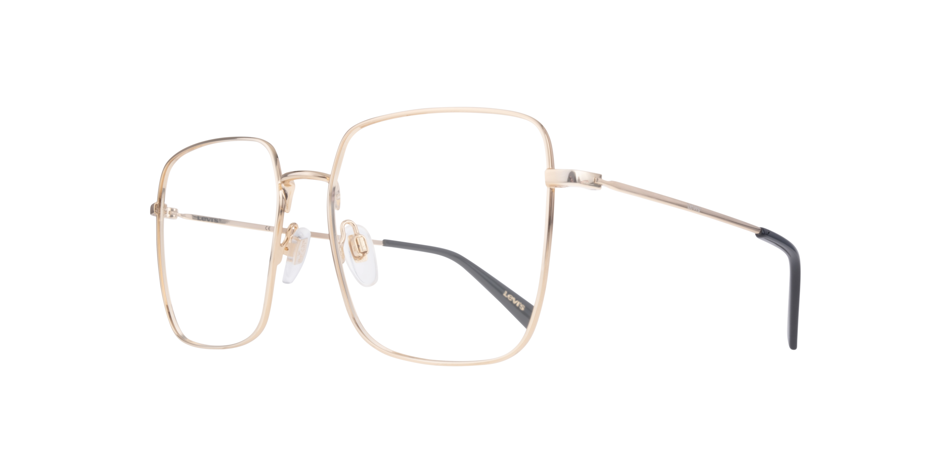 LV 1010 Gold Shiny MetalEyeglass Frames for Glasses Direct, Angle View
