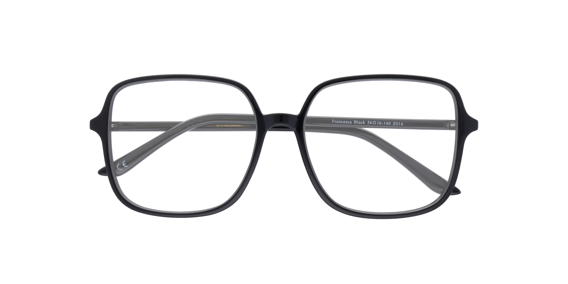 Francesca Black PlasticEyeglass Frames for Glasses Direct, Closed View