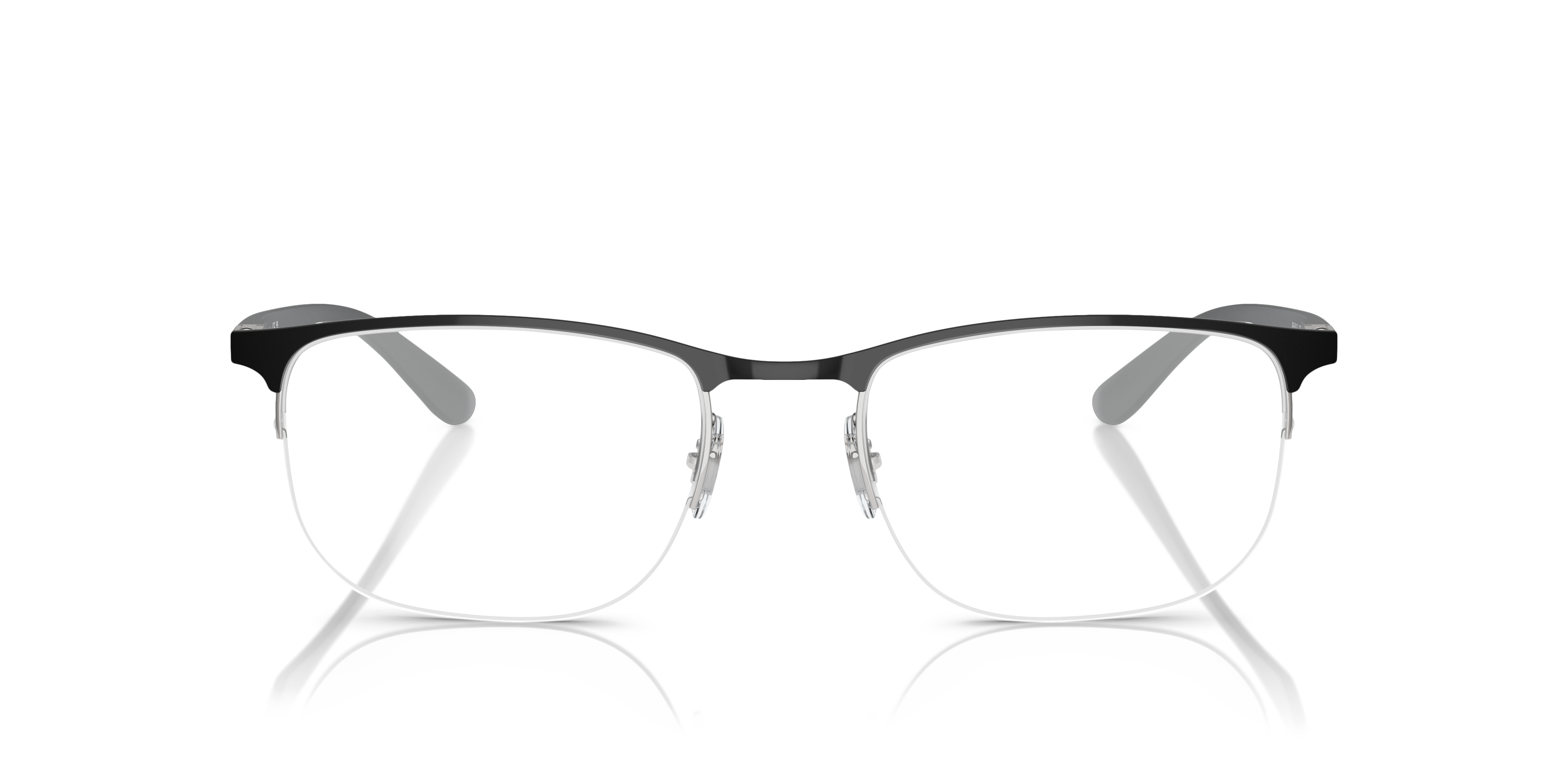 RB6513 Black On Silver MetalEyeglass Frames for Glasses Direct, Front View