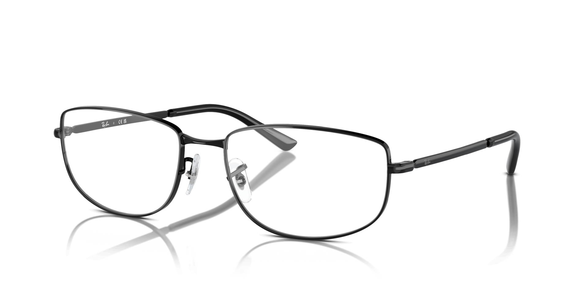 RB3732V Black MetalEyeglass Frames for Glasses Direct, Angle View