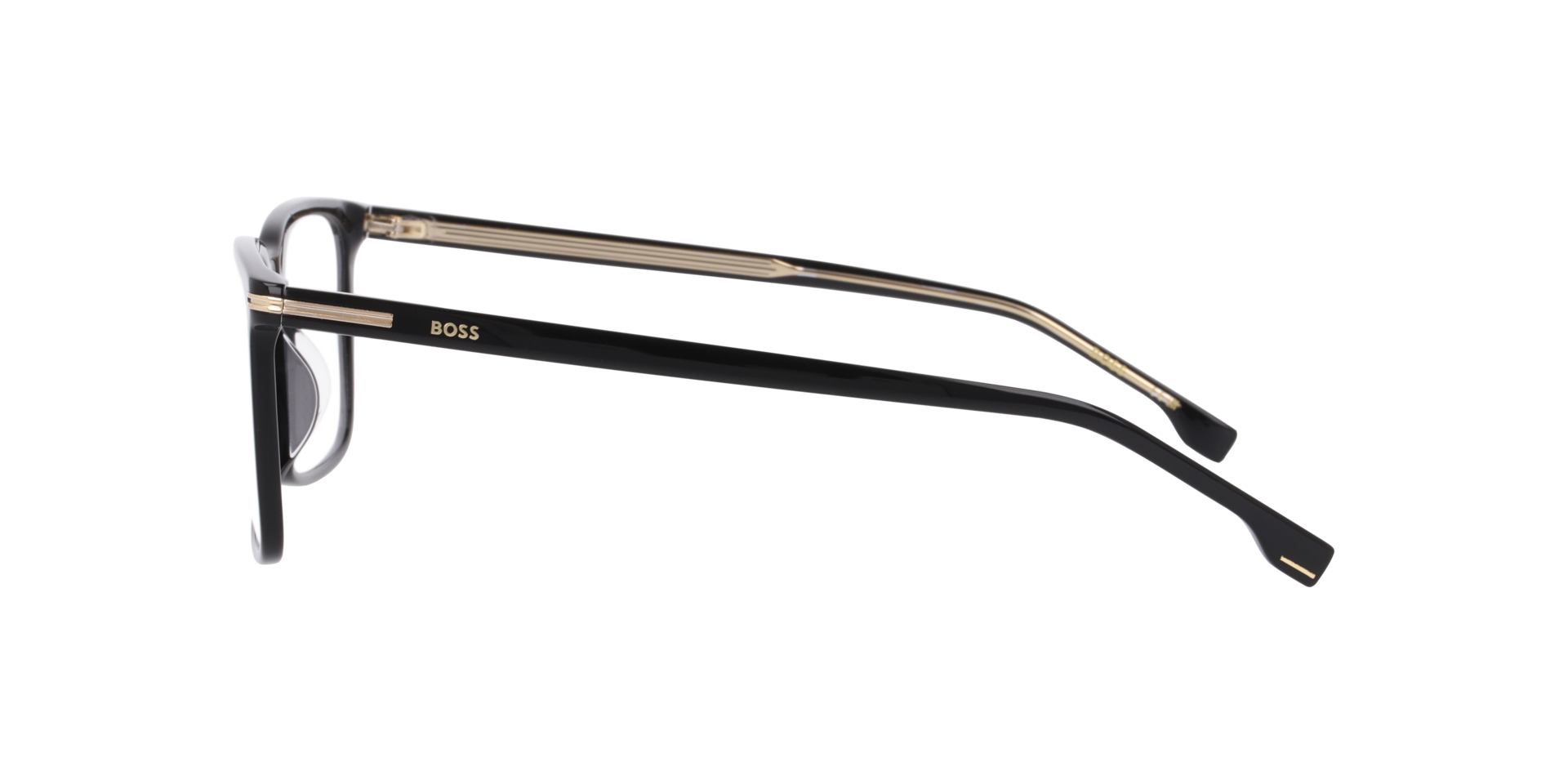 Boss 1753/G Black AcetateEyeglass Frames for Glasses Direct, Side View