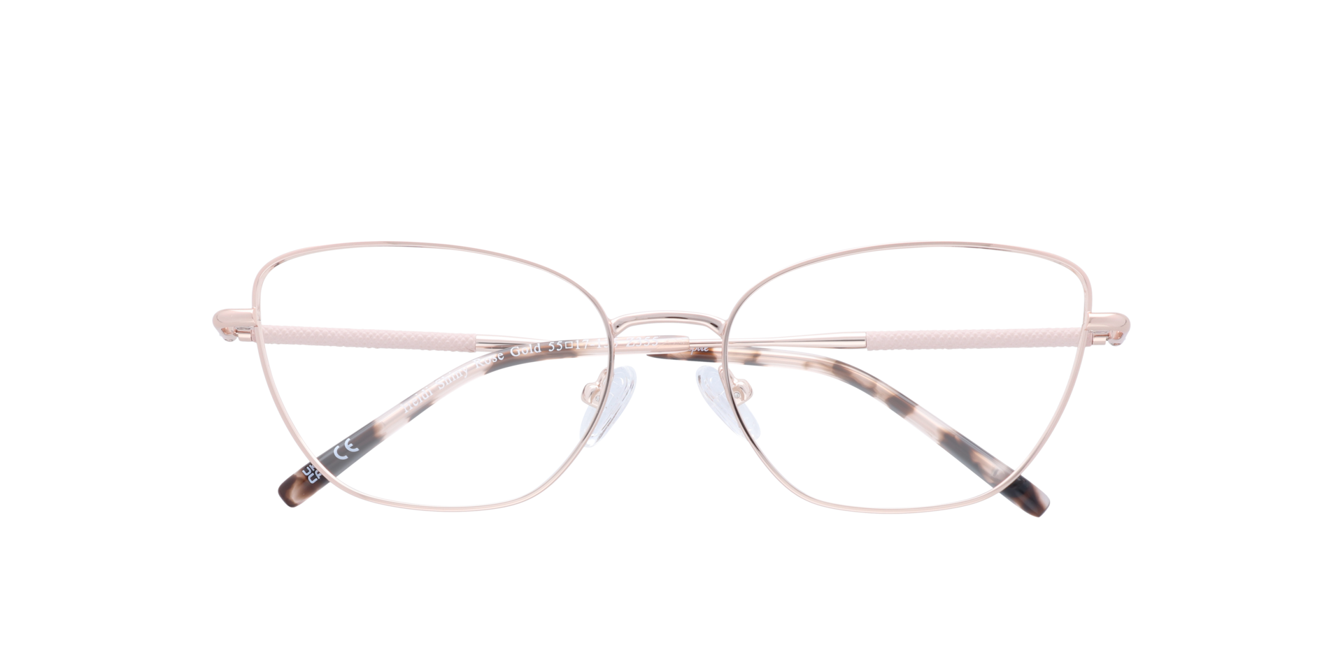 Heidi Shiny Rose Gold MetalEyeglass Frames for Glasses Direct, Closed View