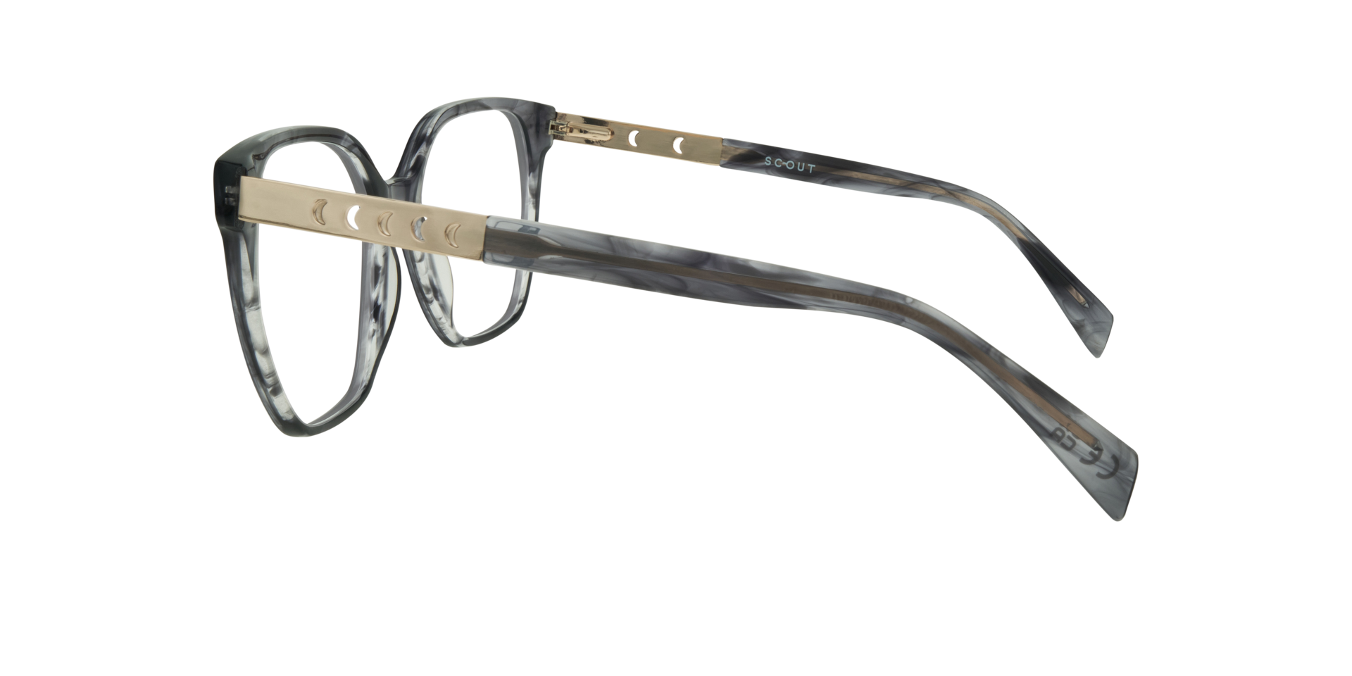 Kim Horn Translucent Grey AcetateEyeglass Frames for Glasses Direct, Side View
