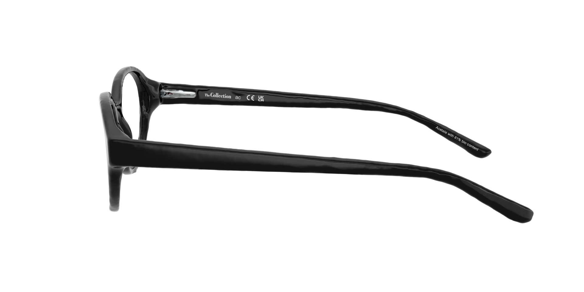 Macey Black AcetateEyeglass Frames for Glasses Direct, Side View