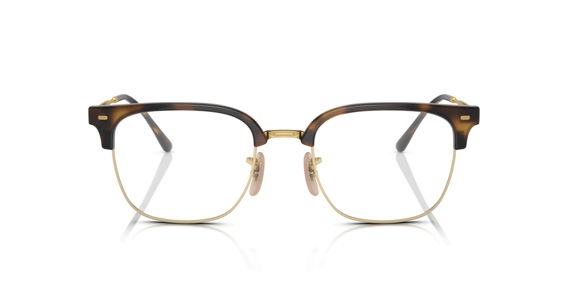 Glasses Direct ™ -New Clubmaster Optics - Square Black On Silver
