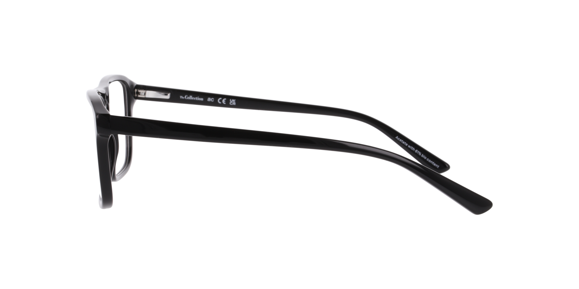 Nate Black AcetateEyeglass Frames for Glasses Direct, Side View