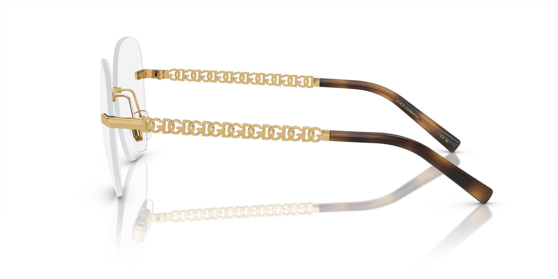 DG1352 Gold MetalSunglass Frames for Glasses Direct, Side View