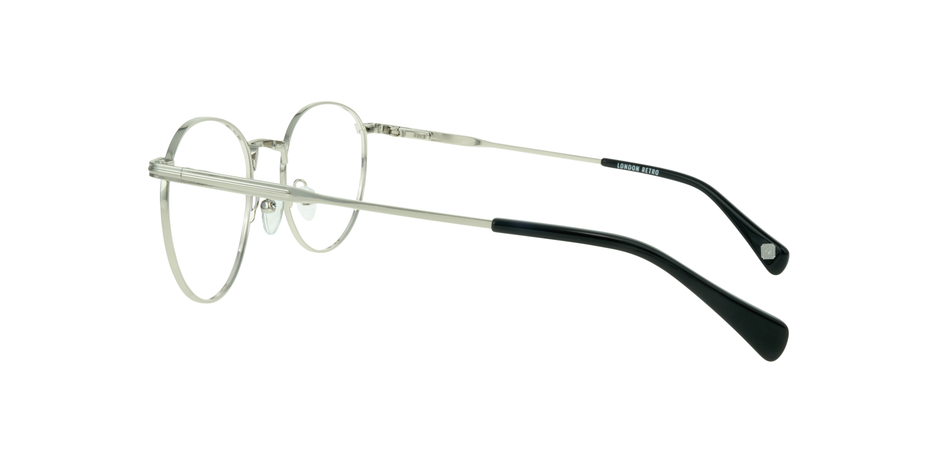 Kentish Shiny Silver MetalEyeglass Frames for Glasses Direct, Side View
