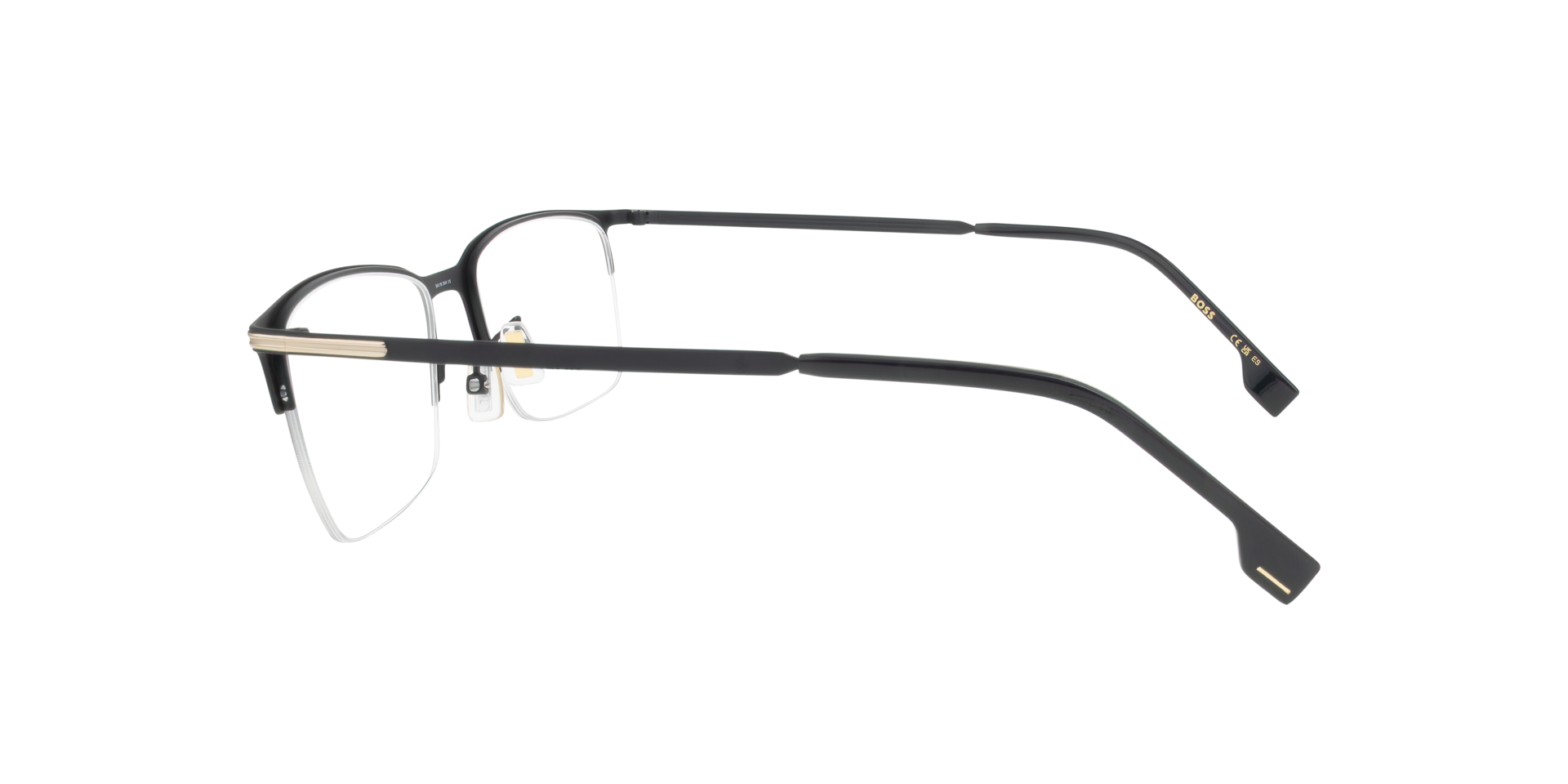 BOSS 1616/F Black MetalEyeglass Frames for Glasses Direct, Side View