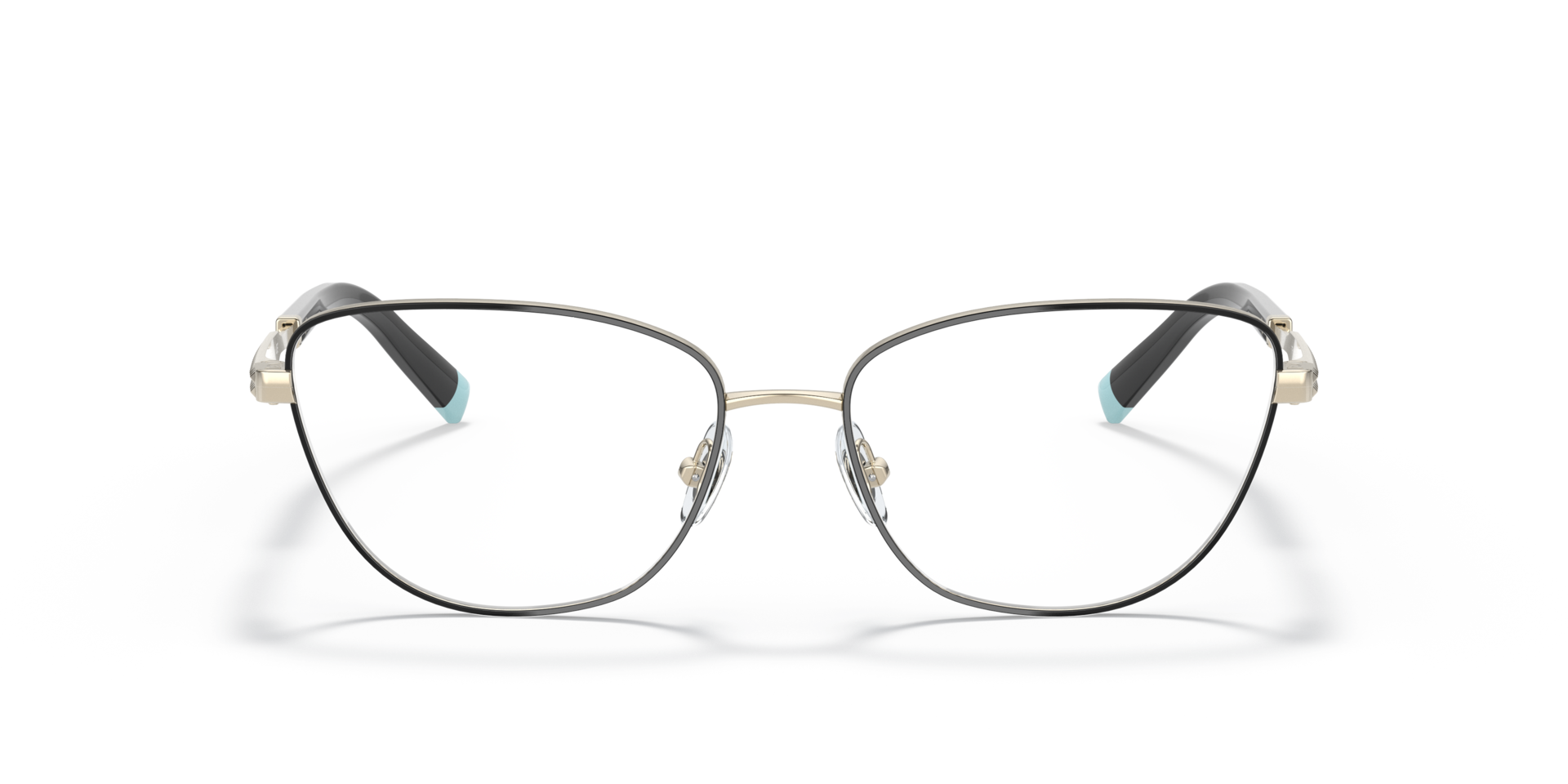 TF1142 Black On Pale Gold MetalEyeglass Frames for Glasses Direct, Front View