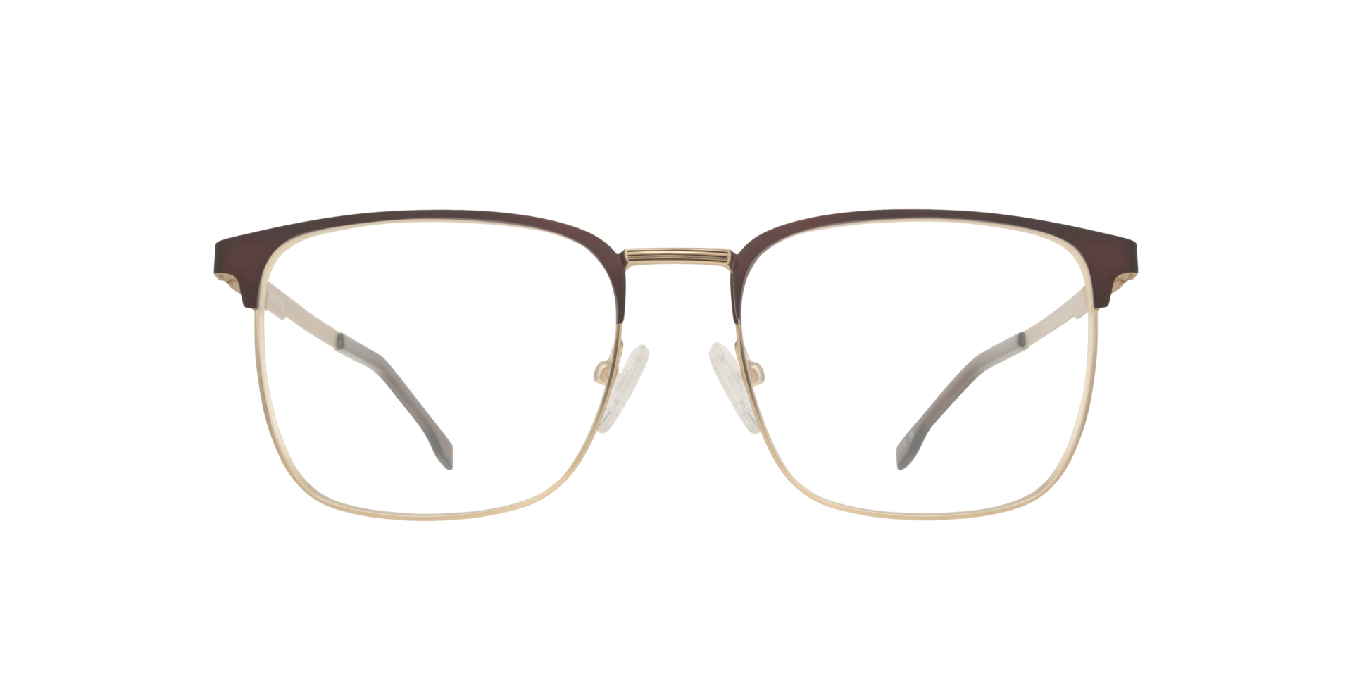 Lock Brown & Gold MetalEyeglass Frames for Glasses Direct, Front View