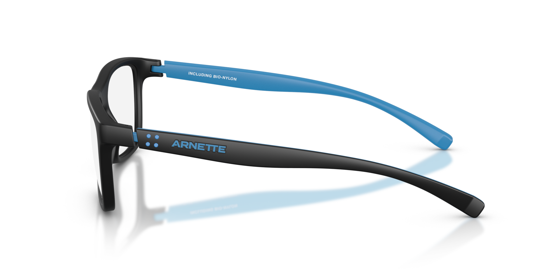 AN7298 Matte Black PlasticEyeglass Frames for Glasses Direct, Side View