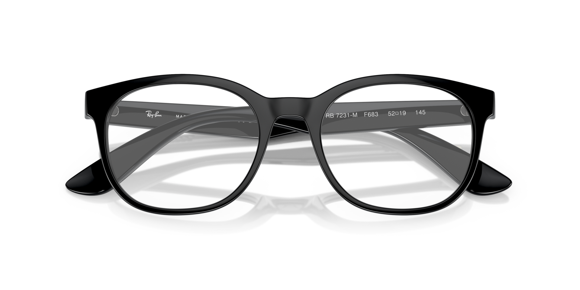 RB7231M Black PlasticEyeglass Frames for Glasses Direct, Closed View
