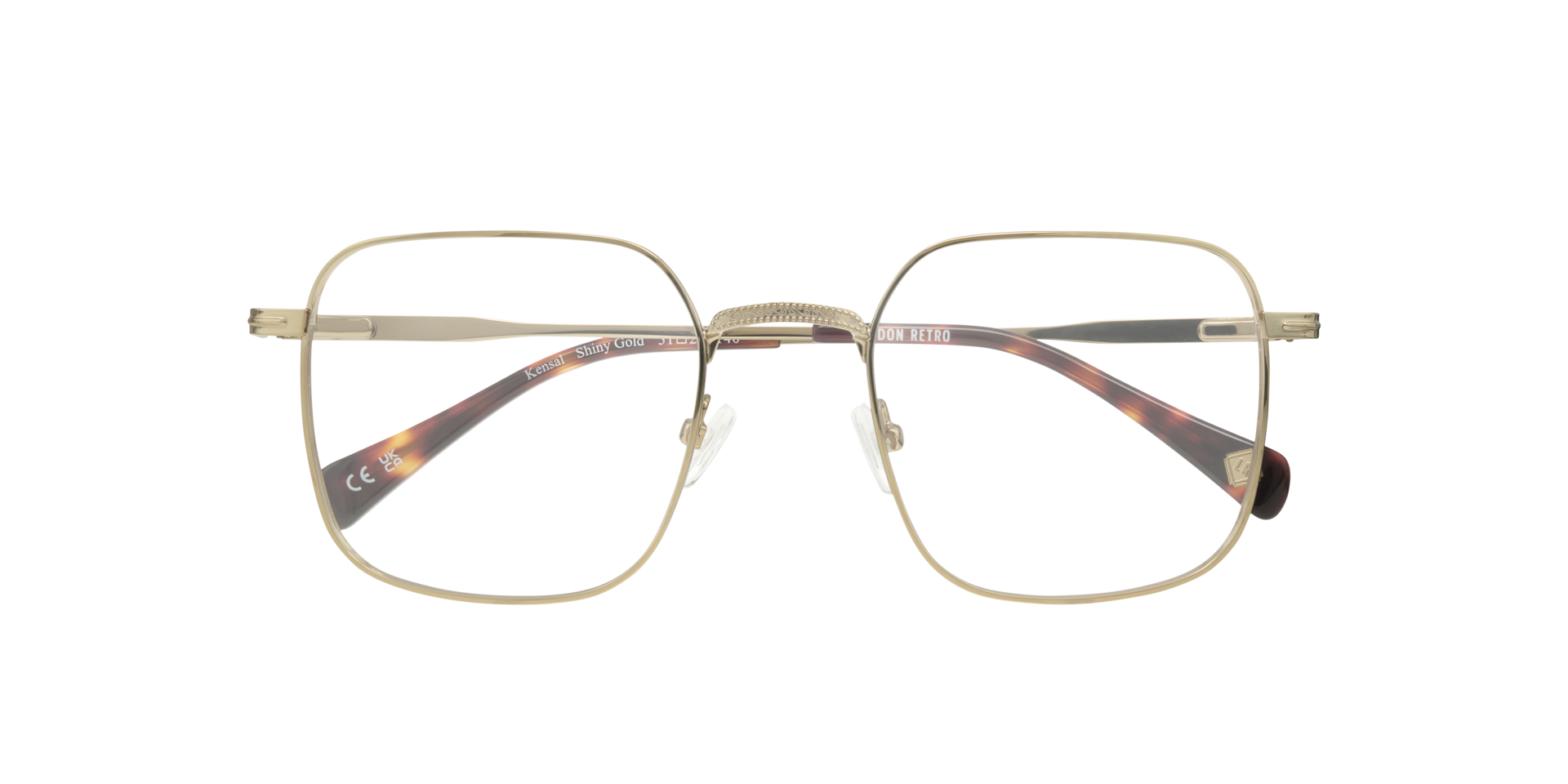 Kensal Shiny Gold MetalEyeglass Frames for Glasses Direct, Closed View