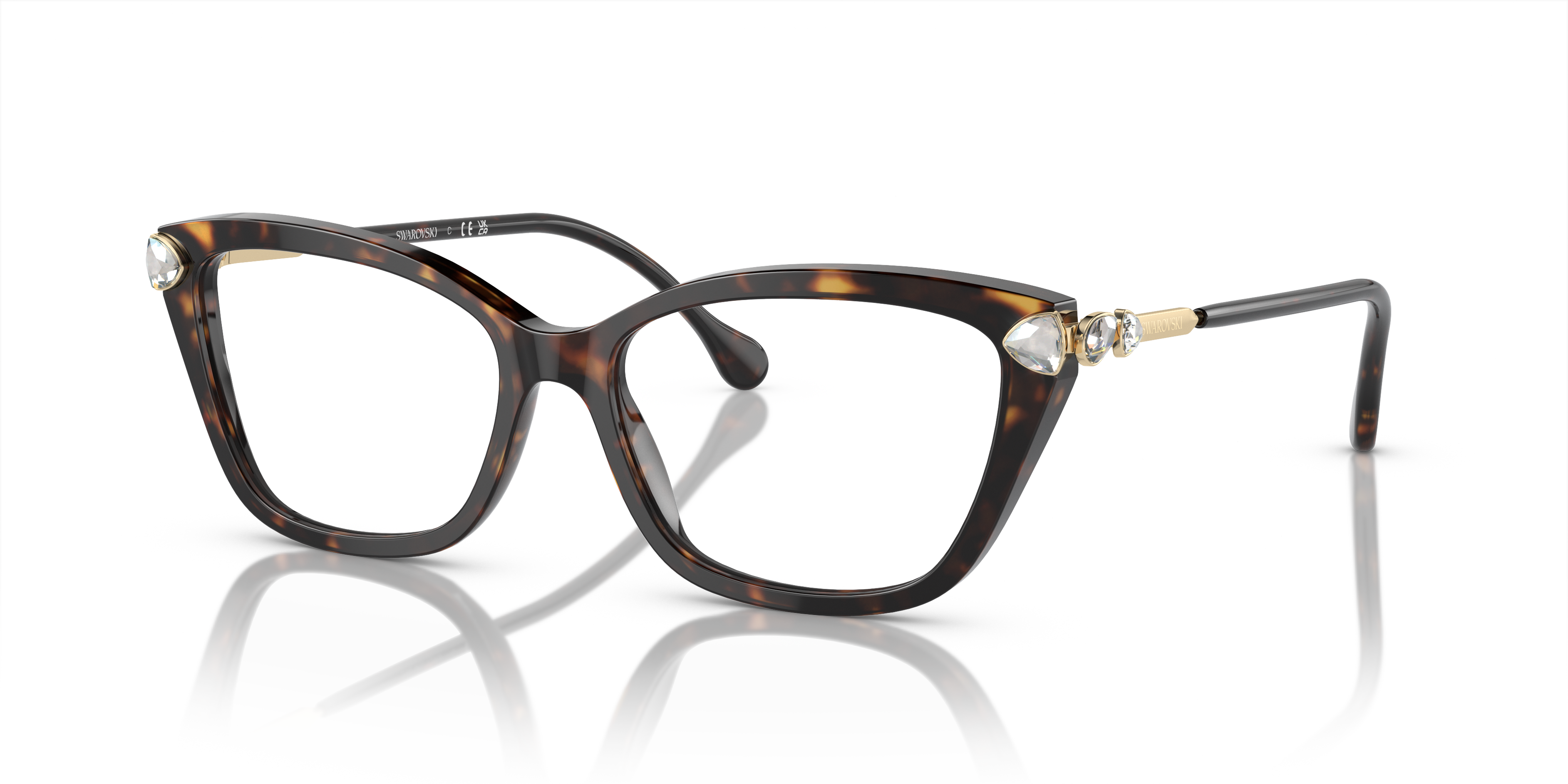 SK2011 Havana AcetateEyeglass Frames for Glasses Direct, Angle View