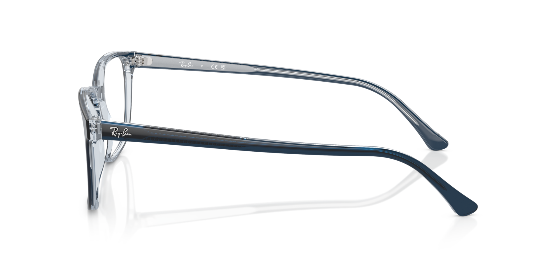 RB5418 Blue On Transparent Blue AcetateSunglass Frames for Glasses Direct, Side View