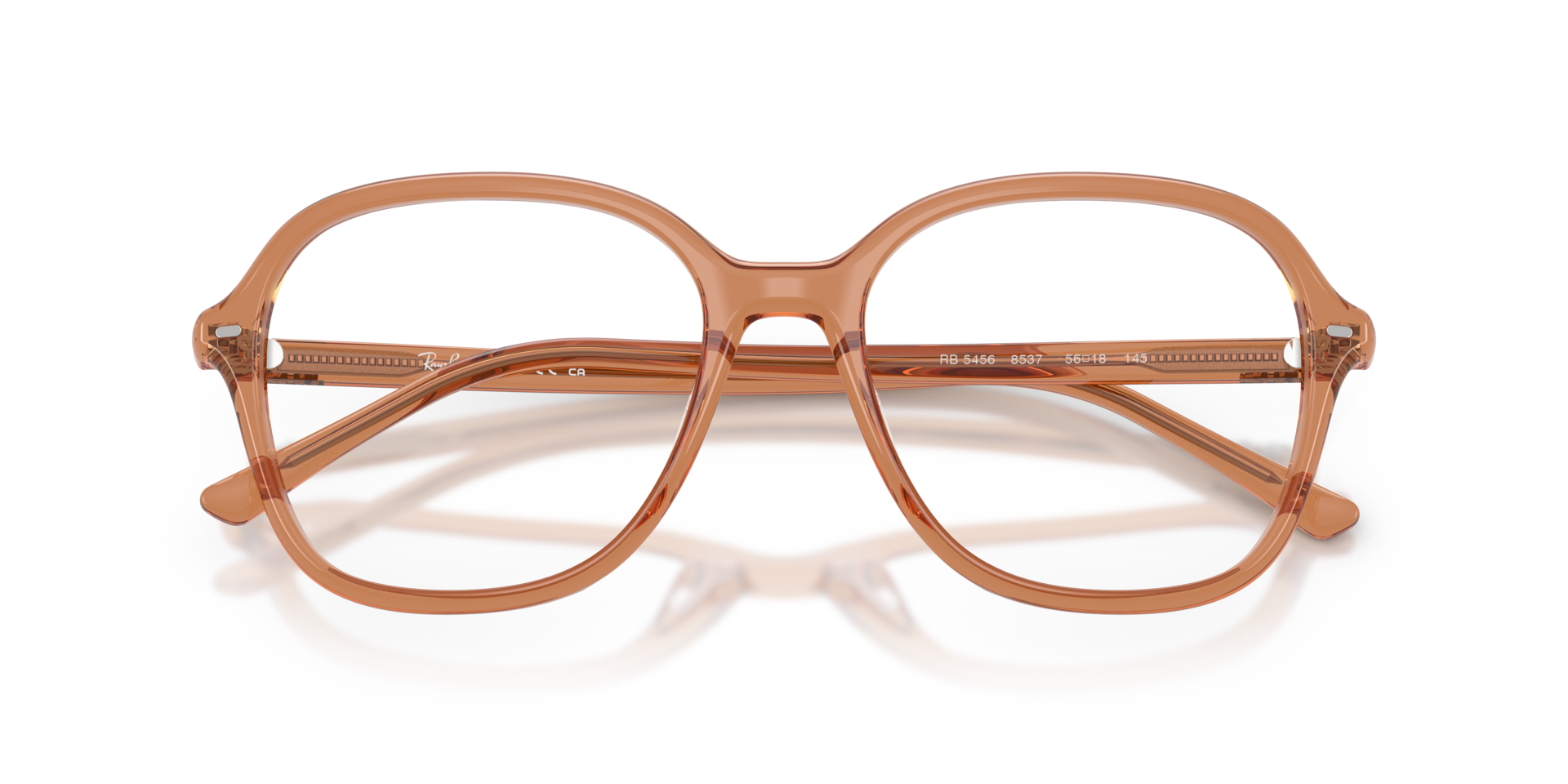 RB5456 Transparent Brown AcetateEyeglass Frames for Glasses Direct, Closed View